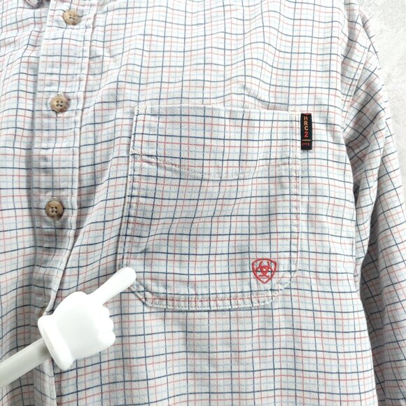 Ariat FR Work Shirt Mens 2XL XXL Flame Resistant HRC2 Plaid Button Up 10014857 - Picture 5 of 15